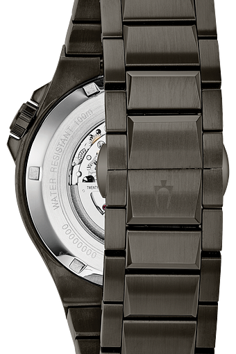 bulova men's stainless steel automatic skeleton watch