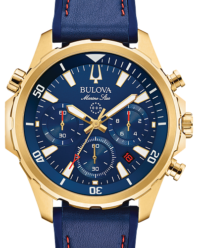 bulova marine star silver and gold