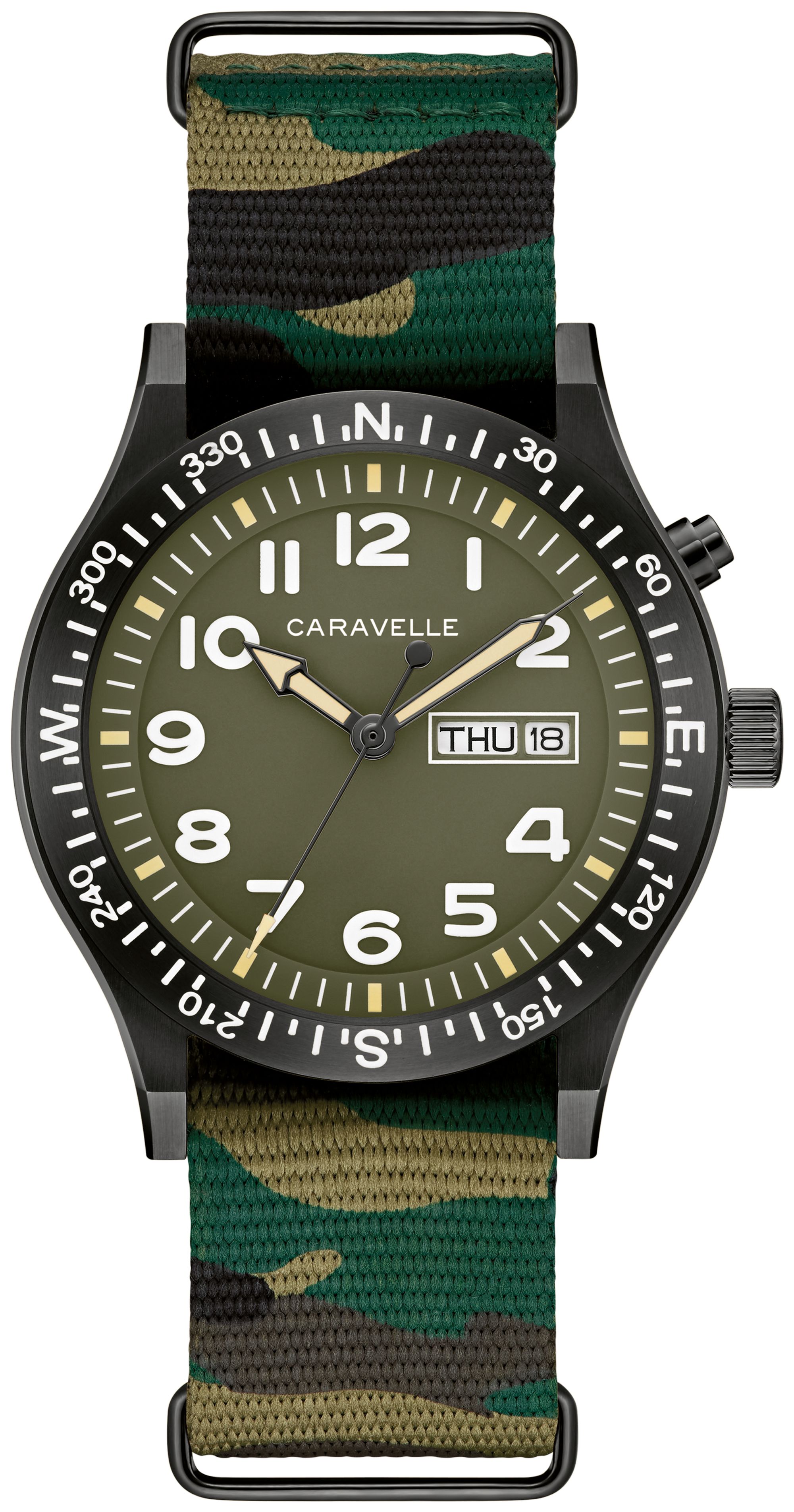 Bulova Caravelle Light Up Nylon Strap Vintage Casual Men's Watch - 45C121 Gifts for Him