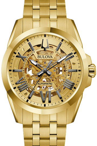 bulova mens watch gold