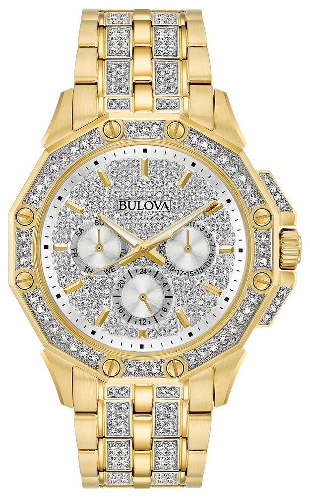 98C126 Crystal Yellow Gold-tone Men Watch