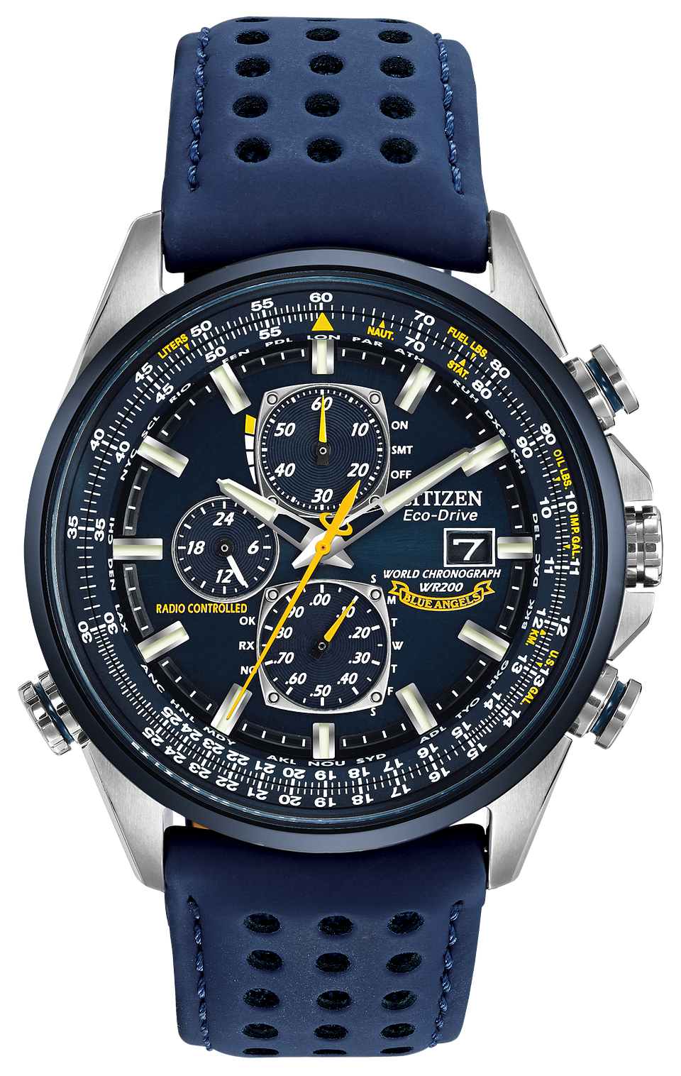 World Chronograph A-T - Men's Eco-Drive AT8020-03L Blue Watch | Citizen