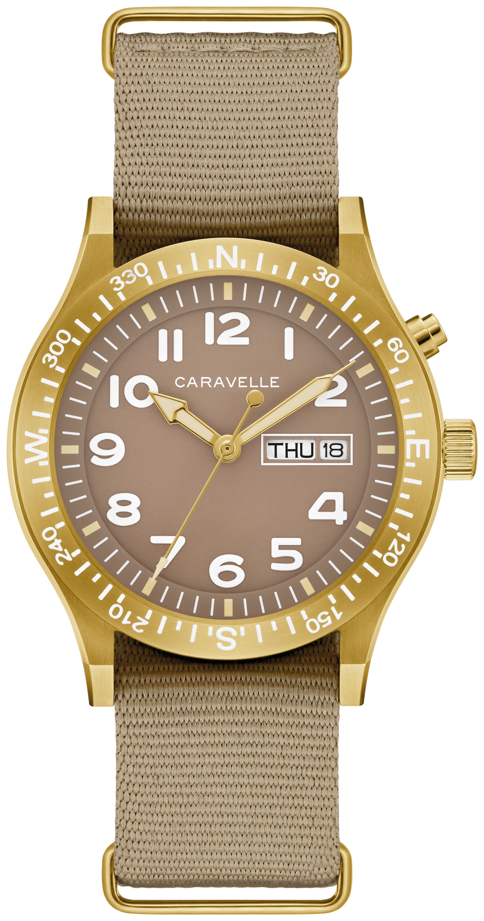 Bulova Caravelle Light Up Nylon Strap Vintage Casual Men's Watch - 44C113 Gifts for Him