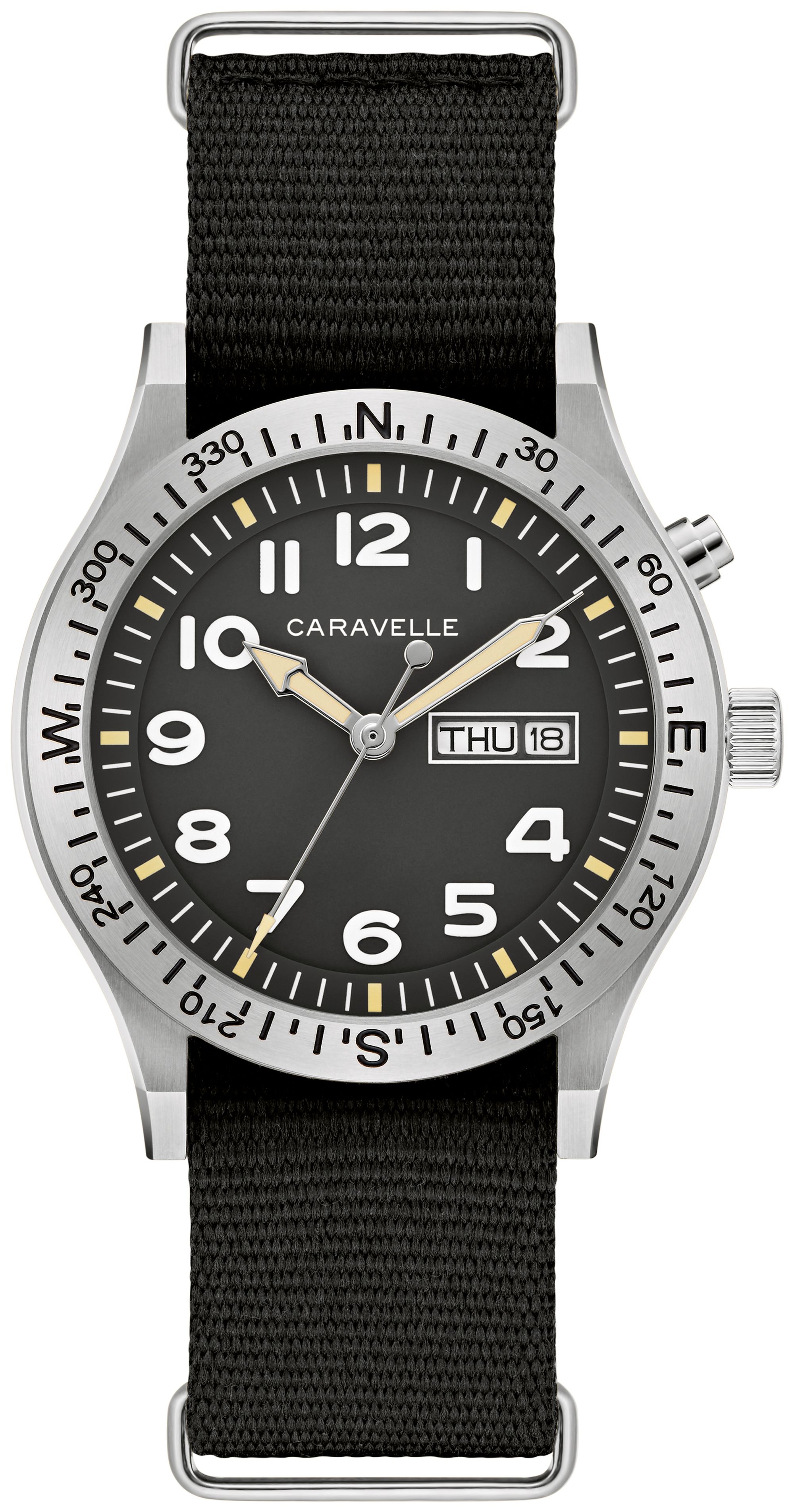 Bulova Caravelle Light Up Nylon Strap Vintage Casual Men's Watch - 43C125 Gifts for Him