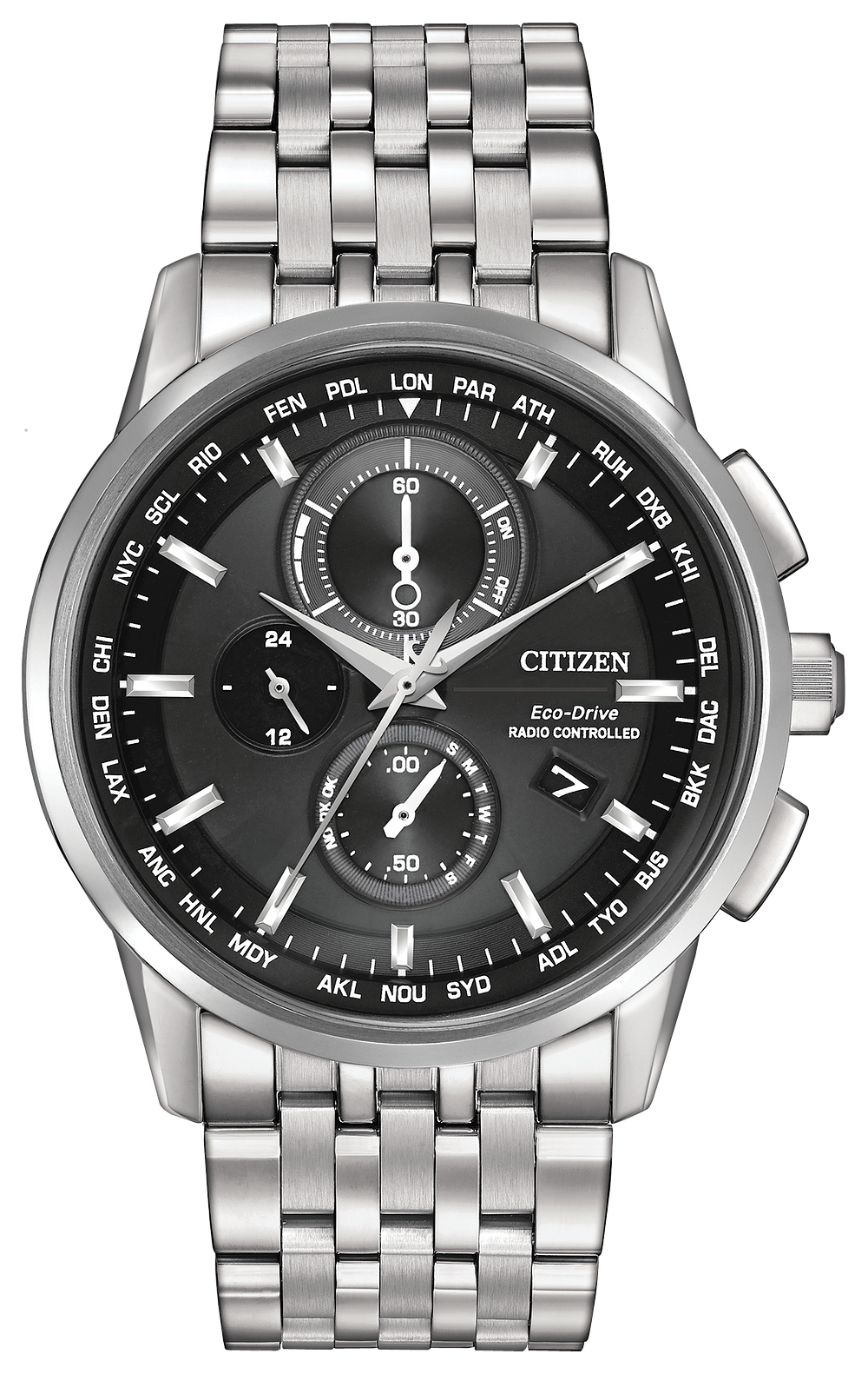 World Chronograph A T Men S Eco Drive At8110 53e Watch Citizen World Chronograph A T