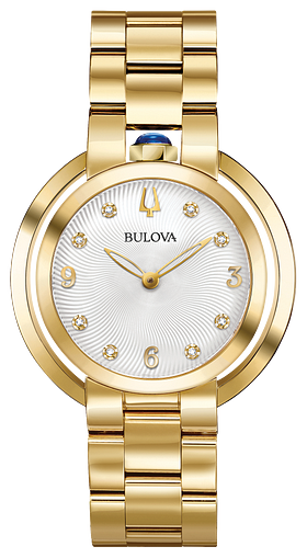 Bulova Rubaiyat Women's Gold White Dial Diamond Watch | Bulova