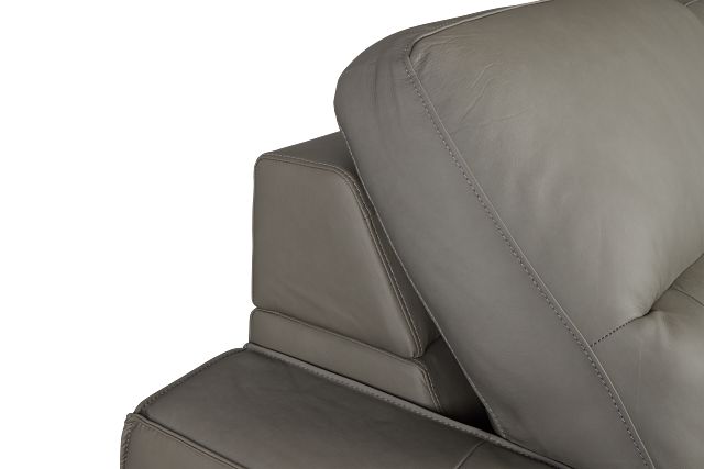 Rudy Gray Lthr/vinyl Power Extension Chaise Console Loveseat