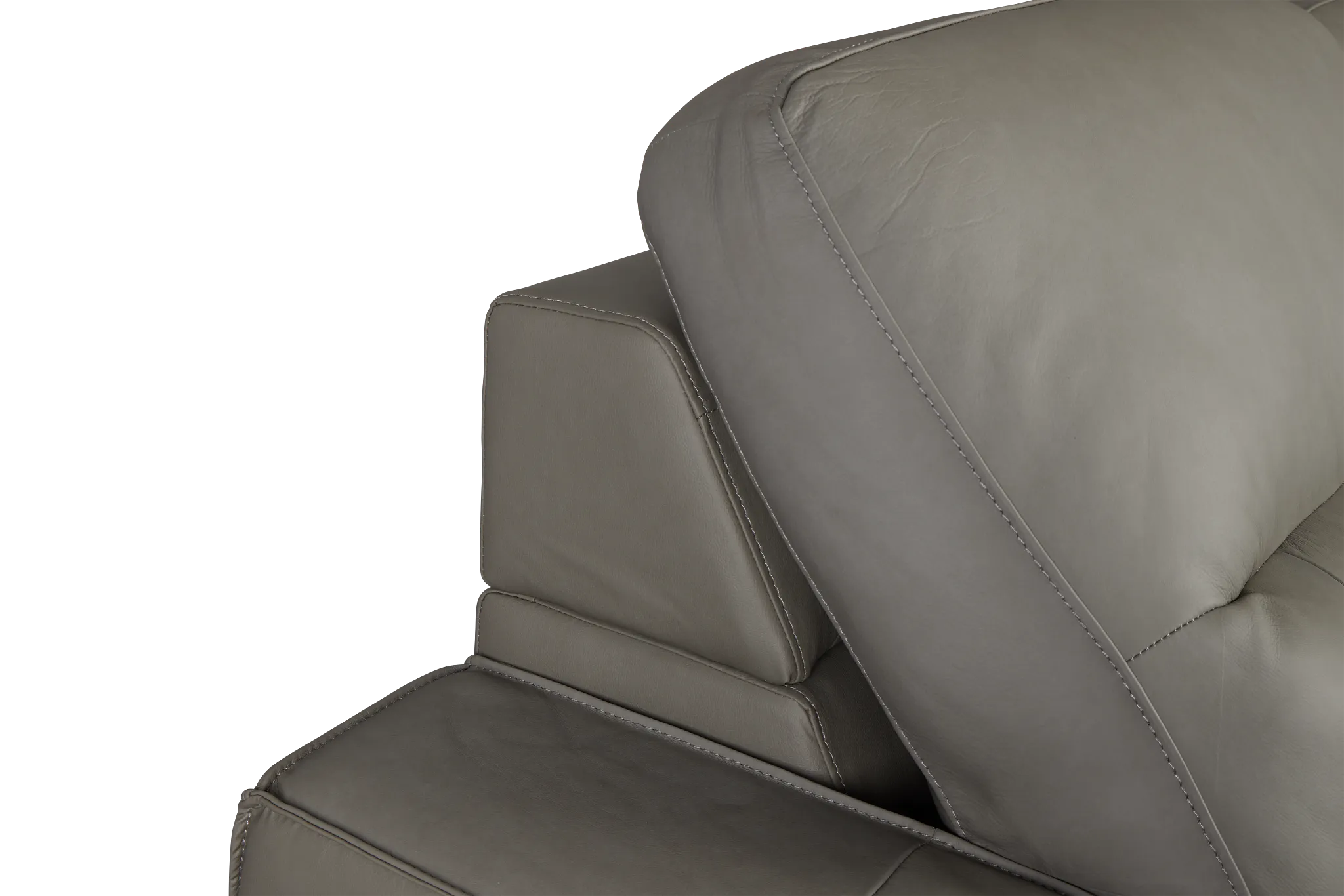 Rudy Gray Lthr/vinyl Power Extension Chaise Console Loveseat