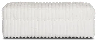 Teddy White Fabric Ottoman