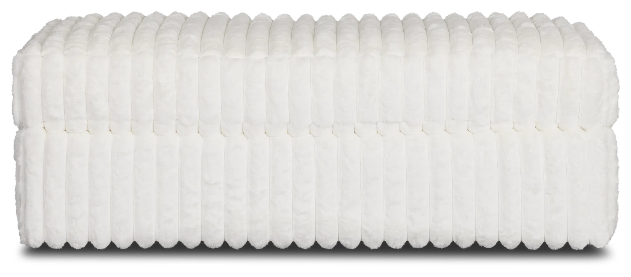 Teddy White Fabric Ottoman