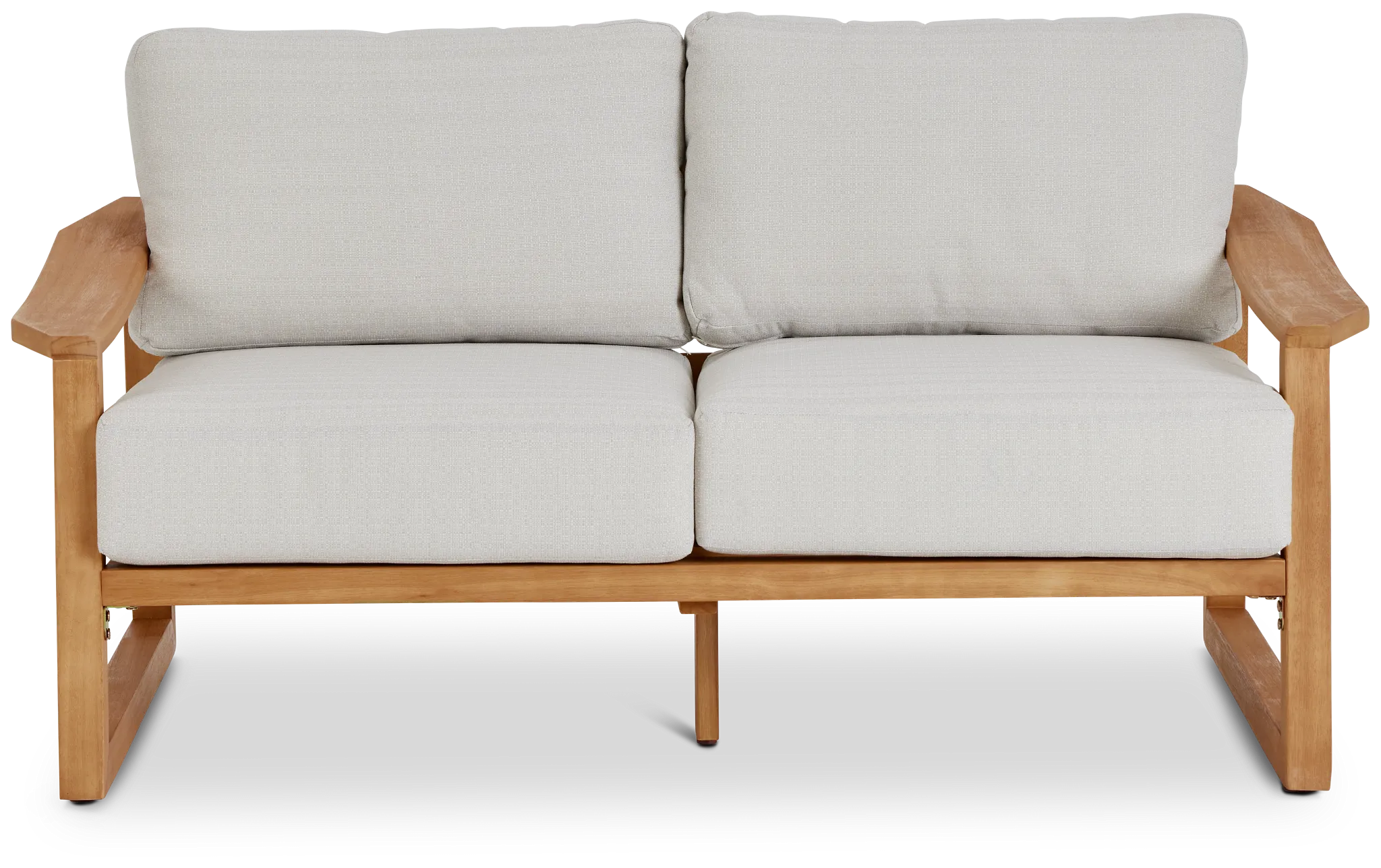 Tobago Light Tone Loveseat With Gray Cushions