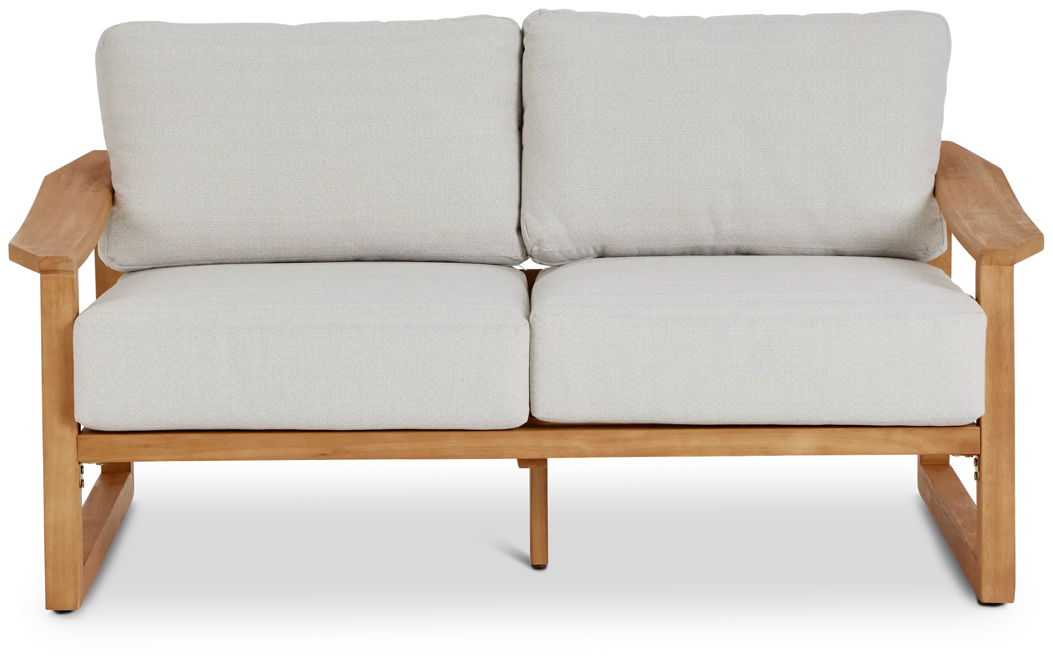 Tobago Light Tone Loveseat With Gray Cushions Tobago Light Tone Loveseat With Gray Cushions