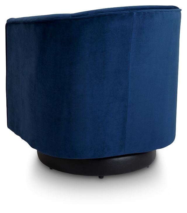 Charlotte Dark Blue Velvet Swivel Accent Chair