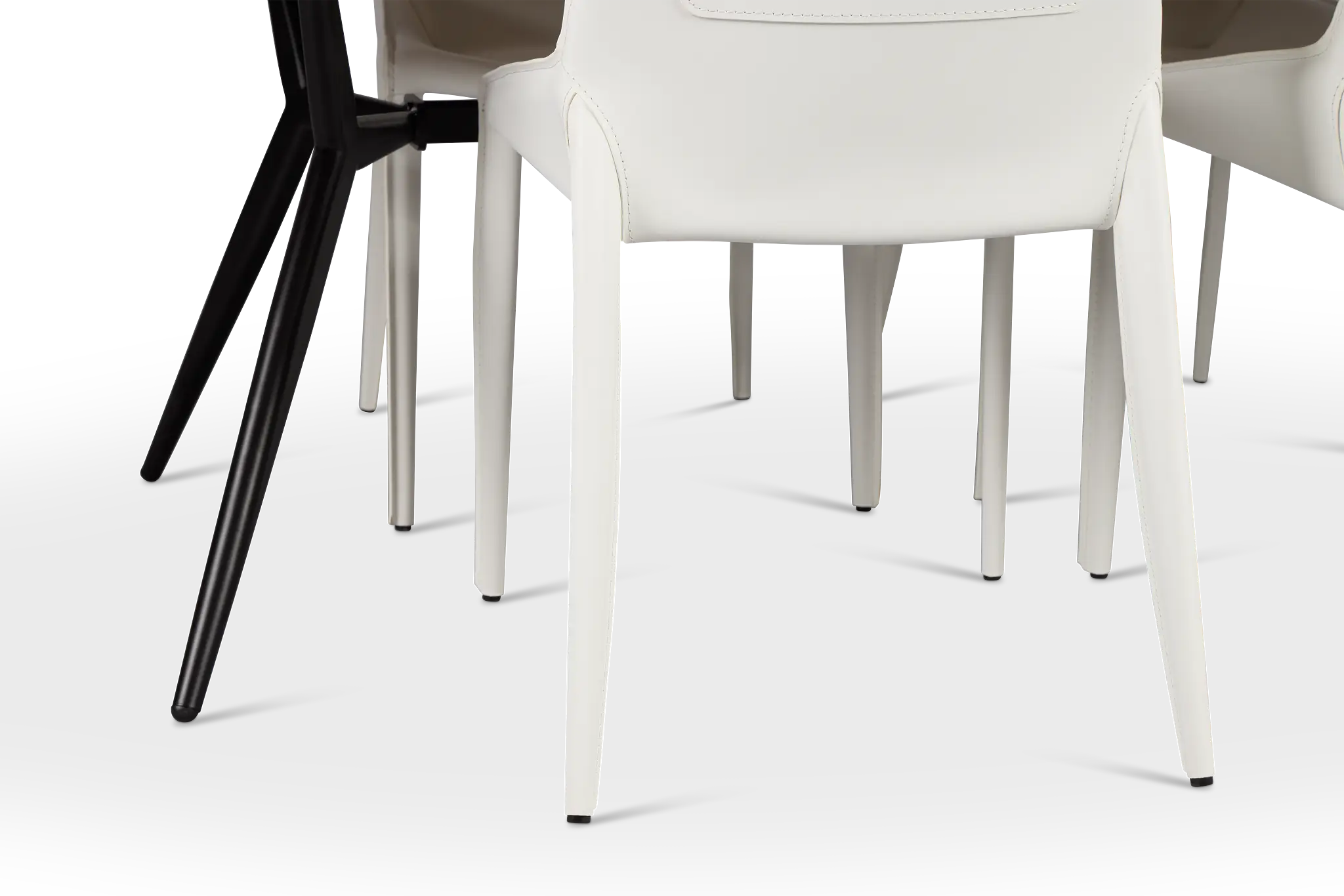 Margo Two-tone Rect Table & 4 White Upholstered Chairs Margo Two-tone Rect Table & 4 White Upholstered Chairs