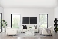 Zuri White Velvet Power Reclining Sofa W/ Power Headrest