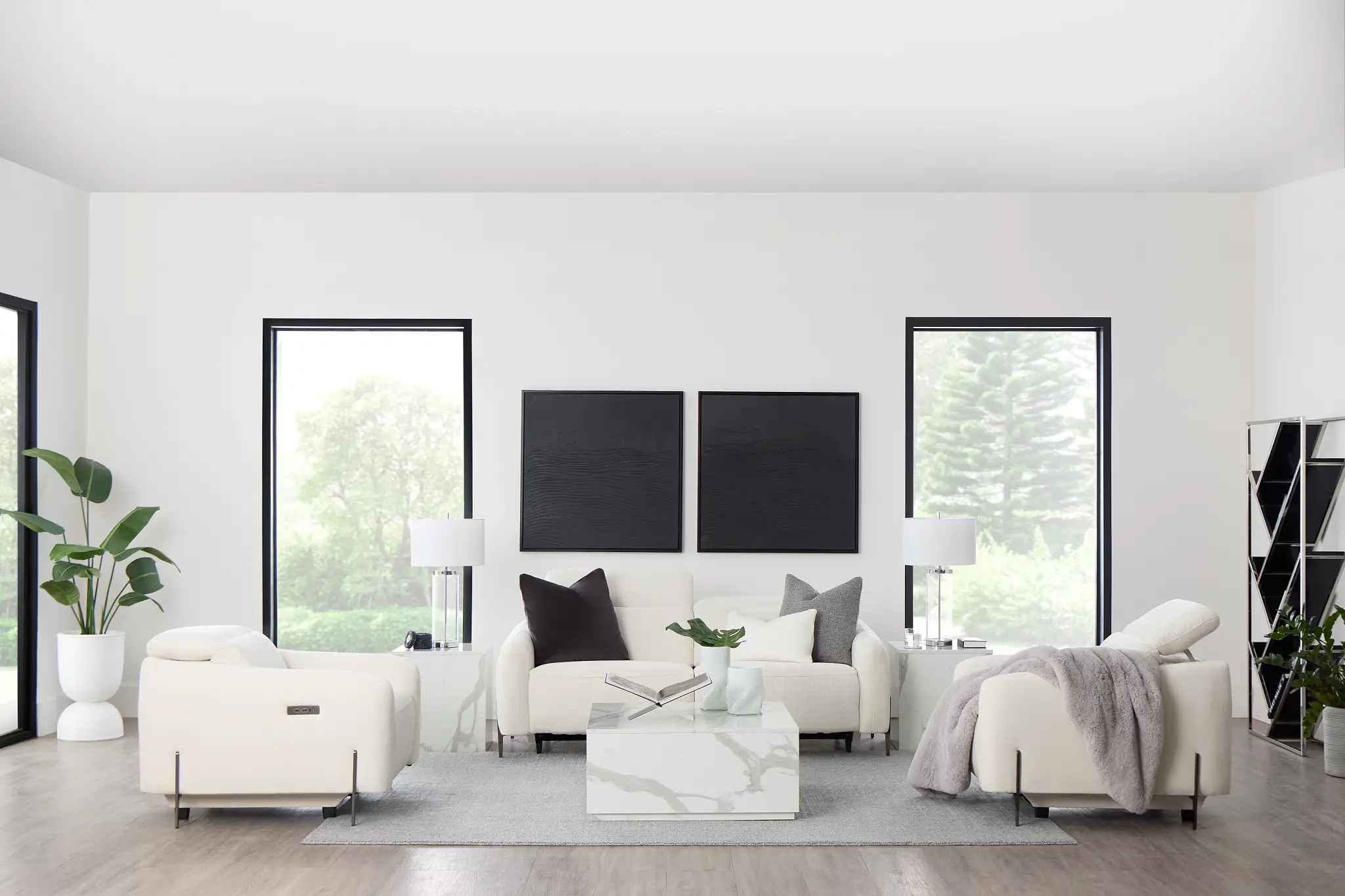 Zuri White Velvet Power Reclining Sofa W/ Power Headrest Zuri White Velvet Power Reclining Sofa W/ Power Headrest