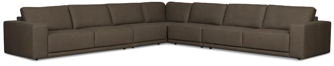 Kellan Dark Gray Leather Large Two-arm Sectional