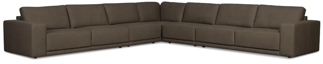 Kellan Dark Gray Leather Large Two-arm Sectional Kellan Dark Gray Leather Large Two-arm Sectional
