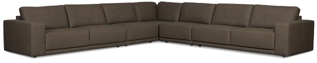 Kellan Dark Gray Leather Large Two-arm Sectional