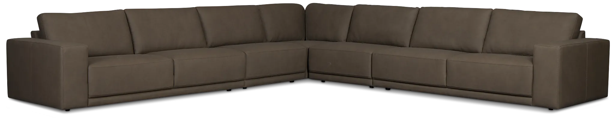 Kellan Dark Gray Leather Large Two-arm Sectional