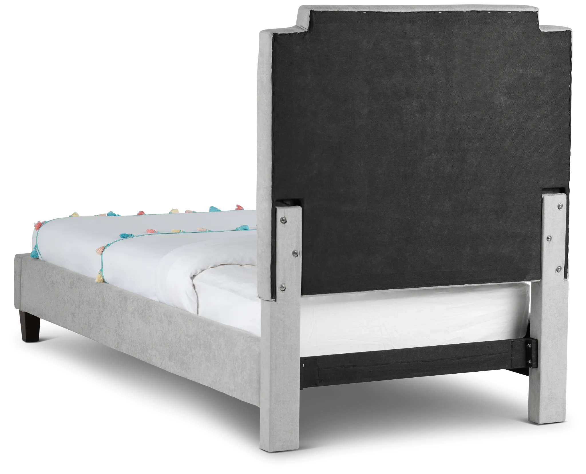 Whitney Light Gray Uph Platform Bed