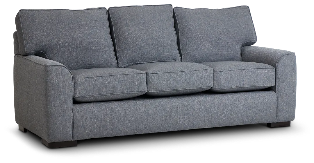 Austin Blue Fabric Memory Foam Sleeper