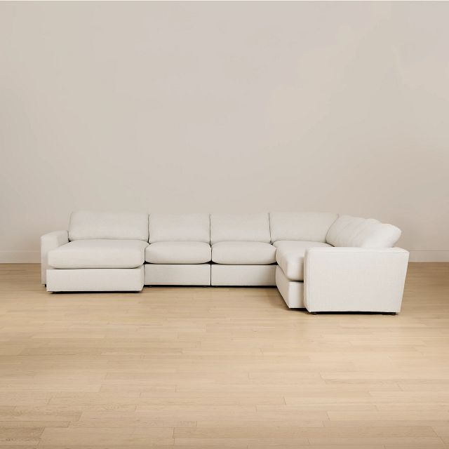 Brantley Light Beige Fabric Large Left Chaise Sectional