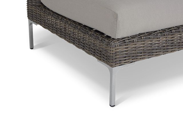 Tulum Gray Woven Armless Chair W/ Cushion