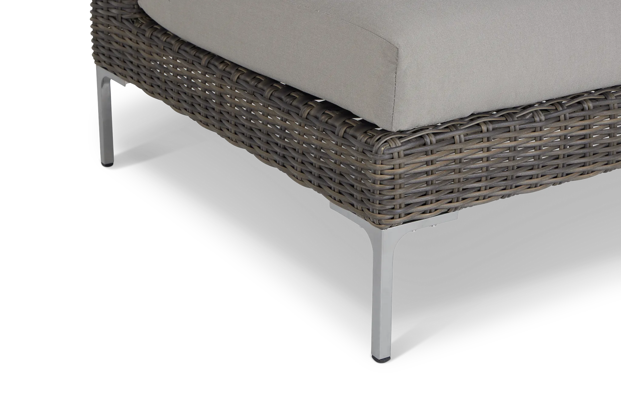 Tulum Gray Woven Armless Chair W/ Cushion