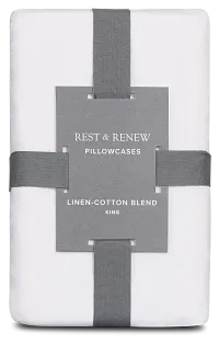Rest & Renew Linen Blend White Set Of 2 Pillowcases