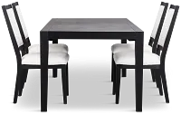 Alden Black Rect Table & 4 Chairs