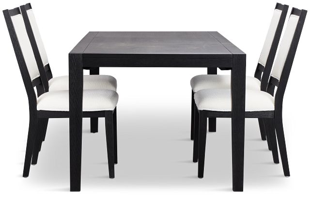 Alden Black Rect Table & 4 Chairs