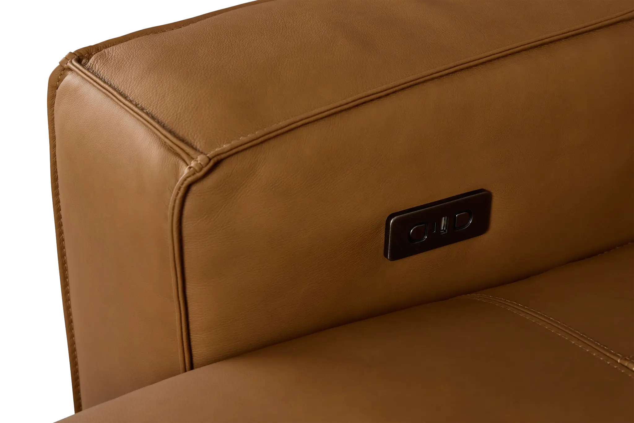 Rudy Brown Lthr/vinyl Power Extension Chaise Sofa Rudy Brown Lthr/vinyl Power Extension Chaise Sofa