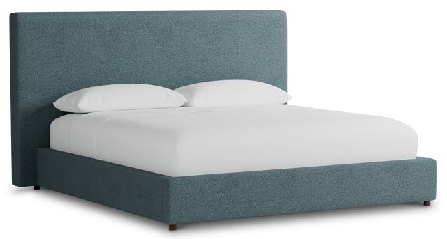 Grayton Sutton Blue 54" Upholstered Platform Bed