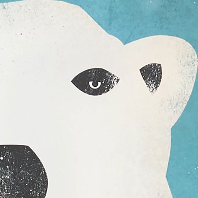 Polar Bear White Framed Wall Art