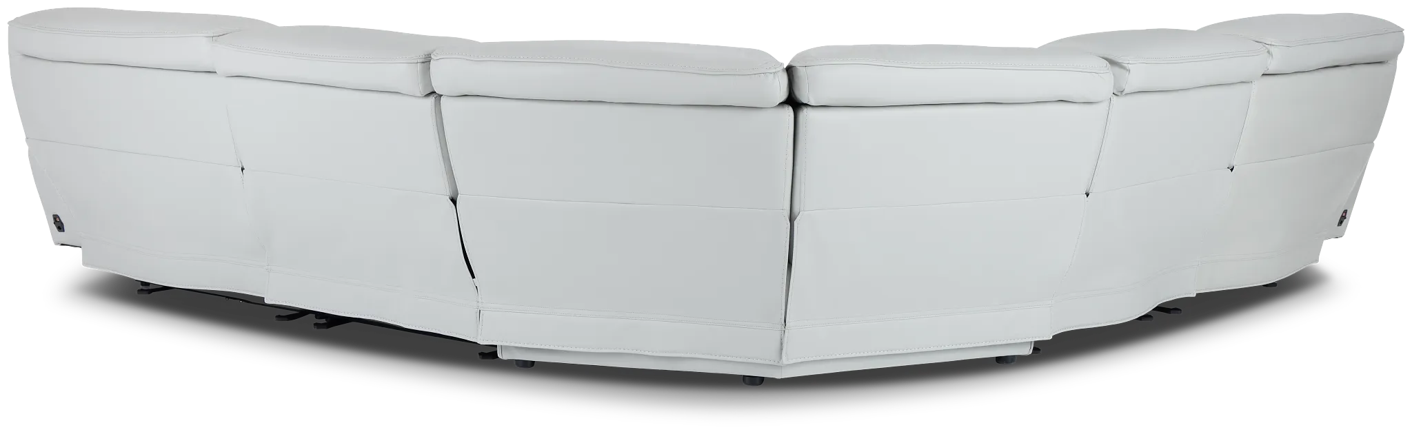 Reign Gray Lthr/vinyl Small Two-arm Power Reclining Sectional