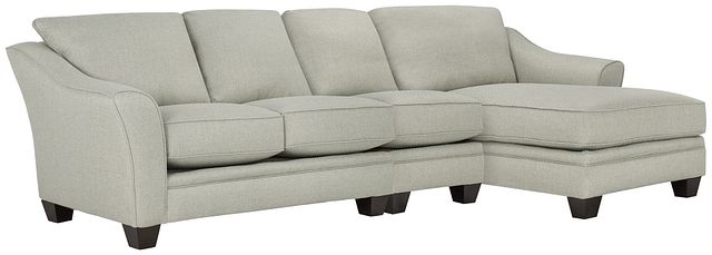 Avery Light Green Fabric Small Right Chaise Sectional (0)