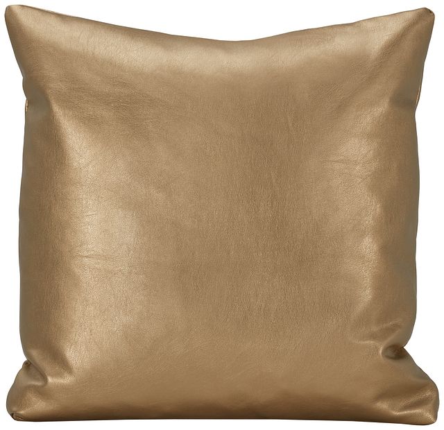 Sizzle Gold Vinyl Square Accent Pillow