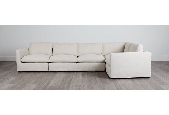 Willow Light Beige Fabric Medium Two-arm Sectional