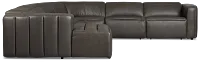 Jace Dark Gray Lthr/vinyl Small Dual Power Left Chaise Sectional