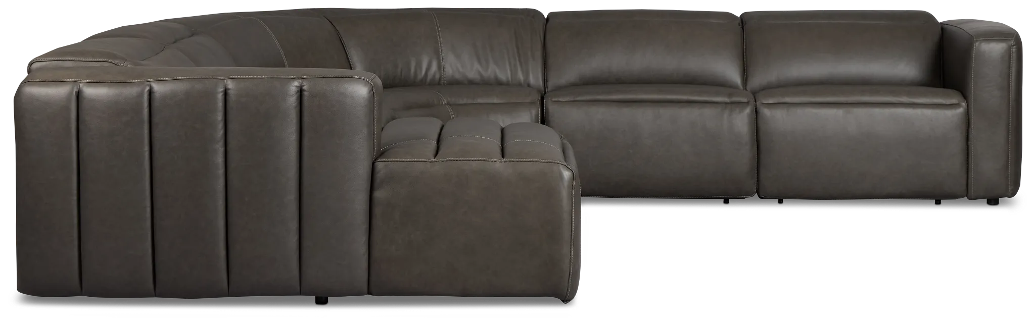 Jace Dark Gray Lthr/vinyl Small Dual Power Left Chaise Sectional