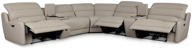 Jett Gray Micro Large Triple Power Reclining Two-arm Sectional