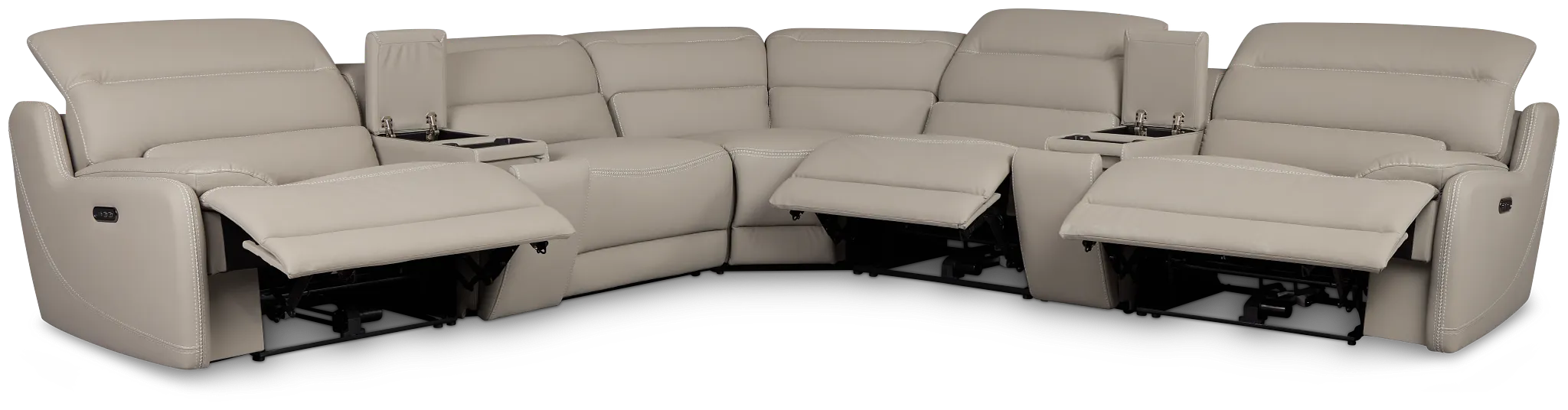 Jett Gray Micro Large Triple Power Reclining Two-arm Sectional