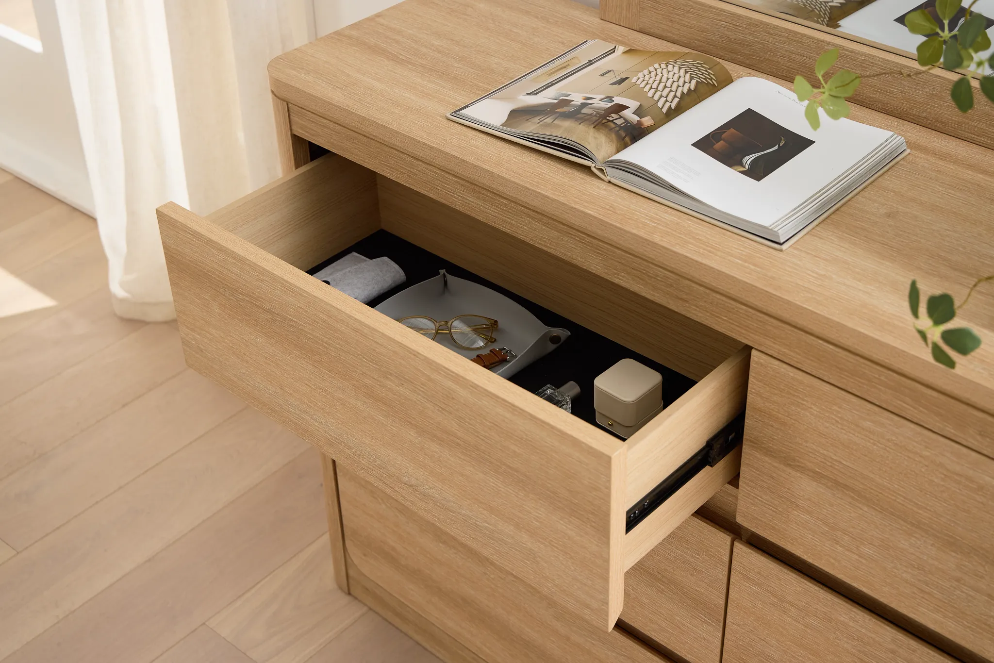 Emory Light Tone Dresser & Mirror