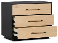 Highland Black 3-drawer Nightstand