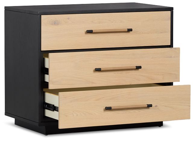 Highland Black 3-drawer Nightstand