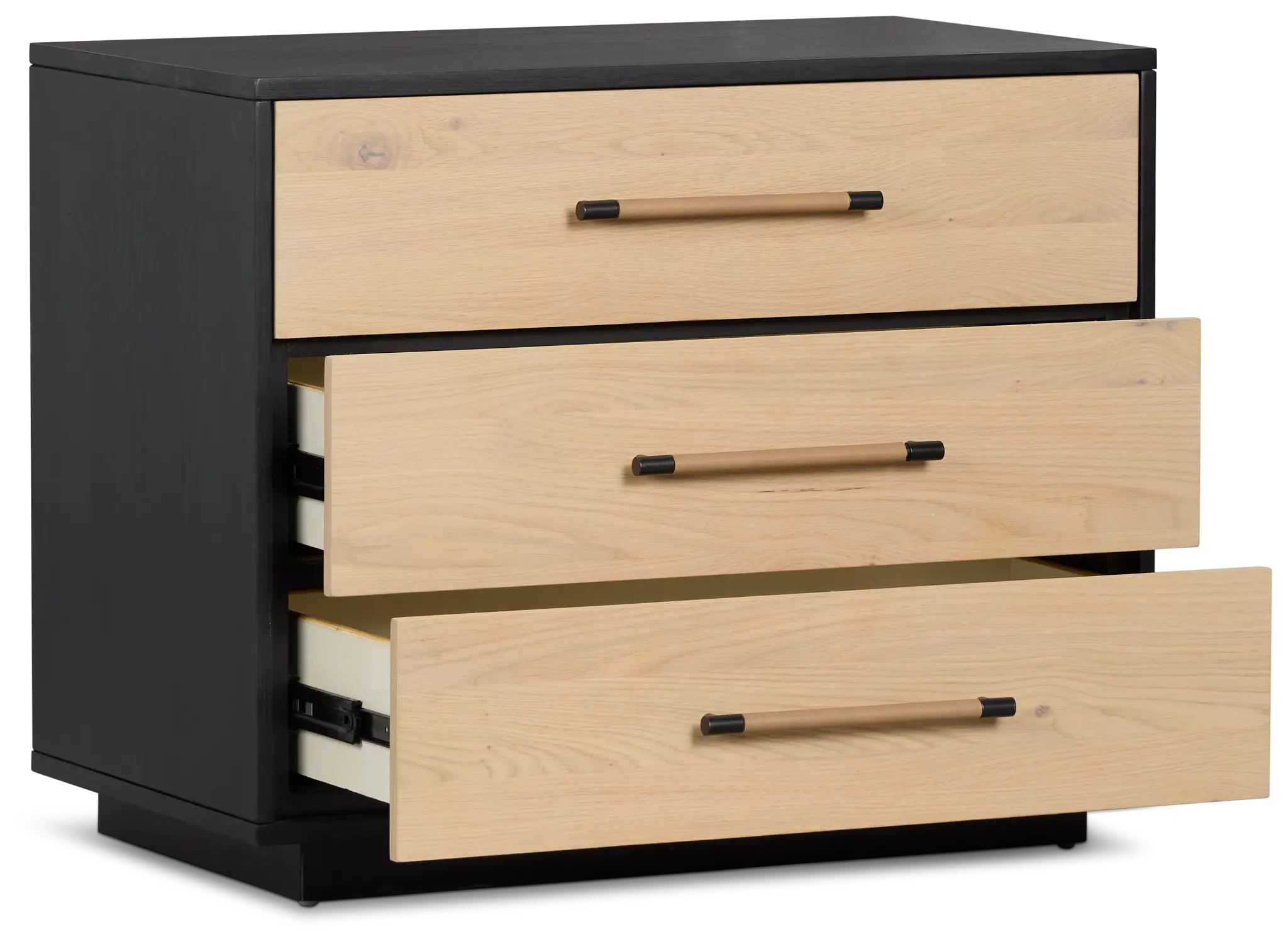 Highland Black 3-drawer Nightstand Highland Black 3-drawer Nightstand