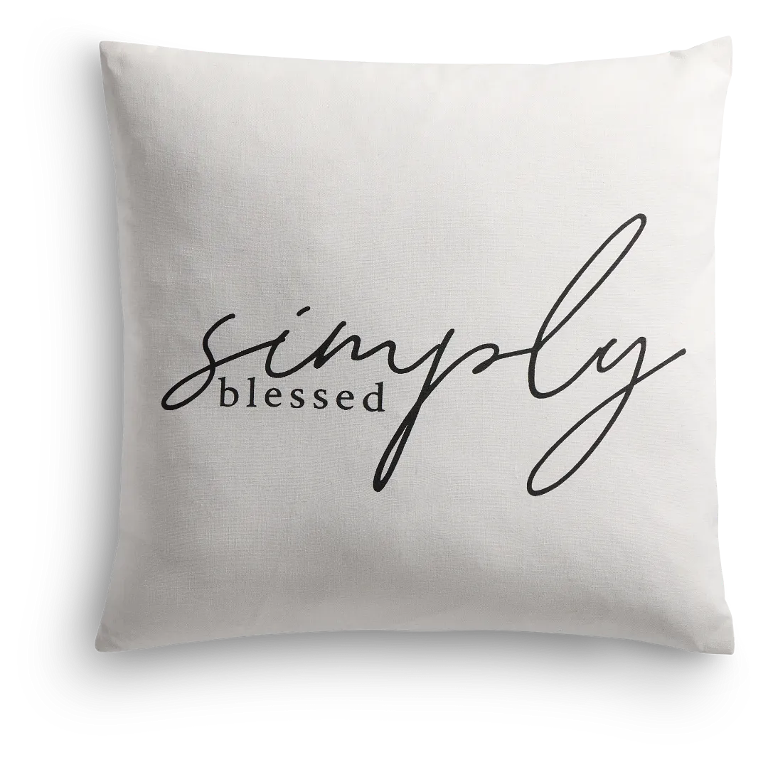 Blessed Ivory 22" Square Accent Pillow