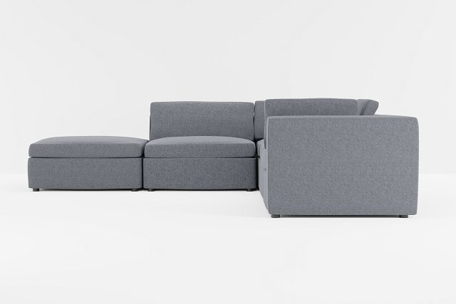 Destin Elevation Gray Fabric 5pc Bumper Sectional