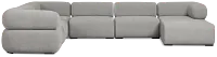Celeste Light Gray Fabric 7-piece Chaise Sectional